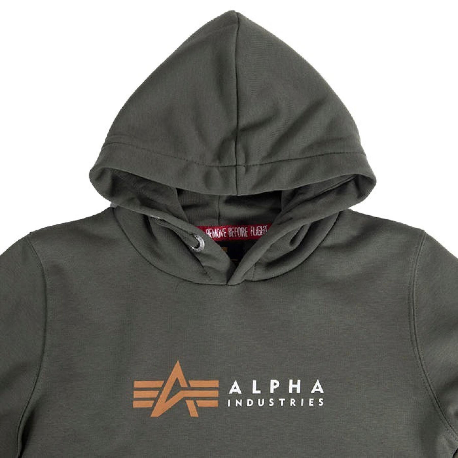 Sweat bluza dziecięca z kapturem Alpha Industries label