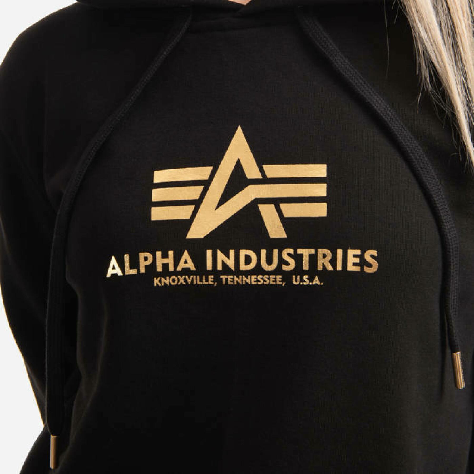 Damska bluza z kapturem Alpha Industries New Basic Foil Print