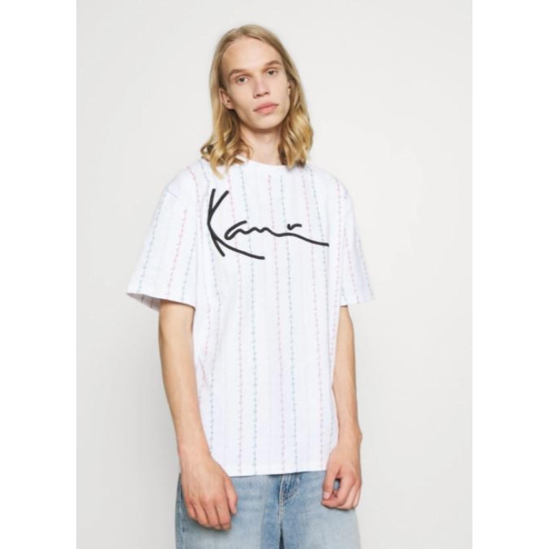 Koszulka Karl Kani signature logo pinstripe