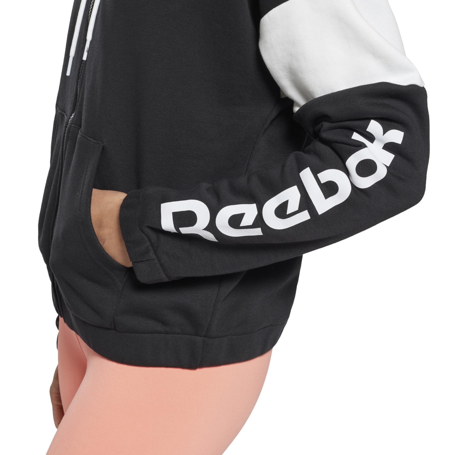 Damska bluza z kapturem Reebok Linear Logo French Terry Zip-Up