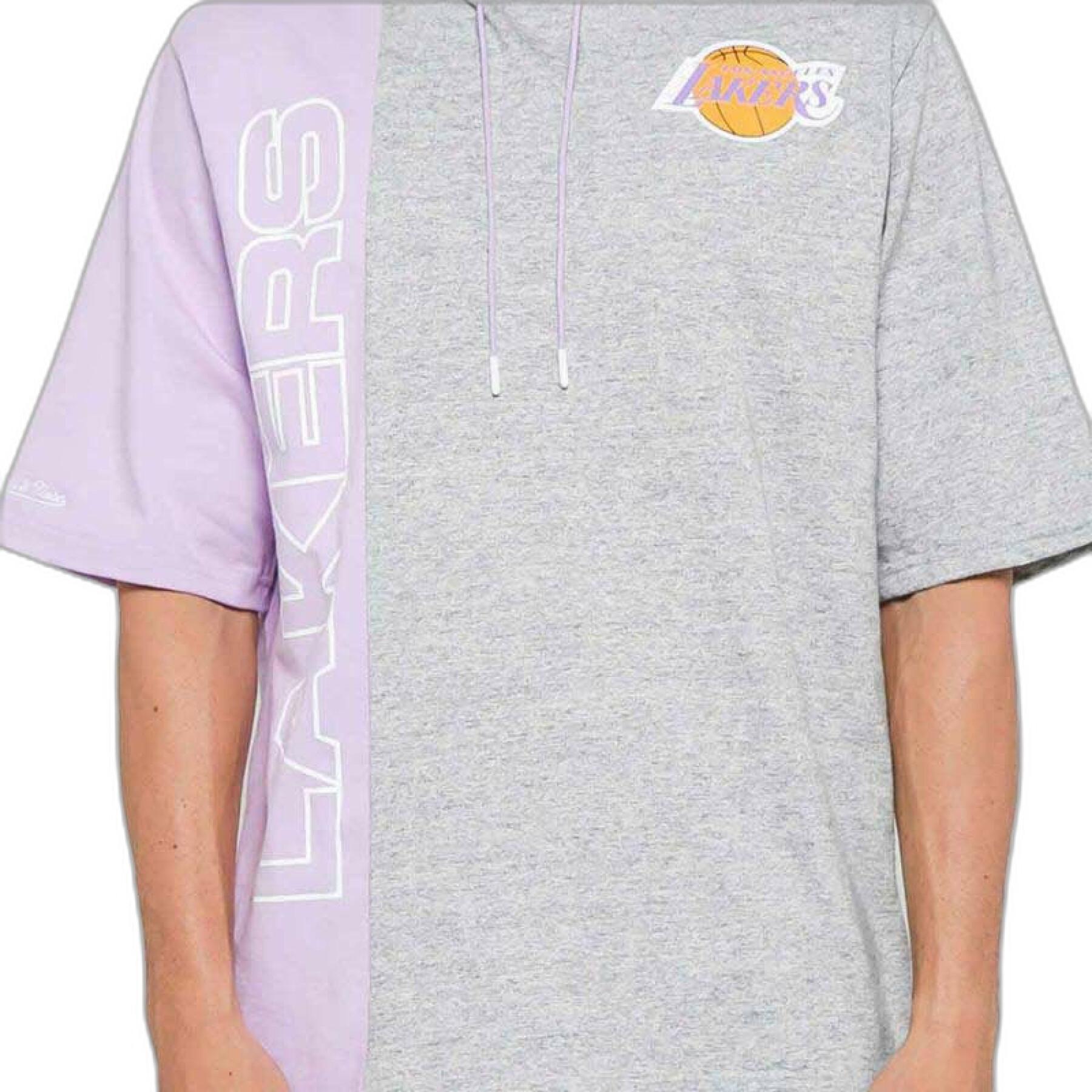 Bluza z kapturem z krótkim rękawem Los Angeles Lakers split