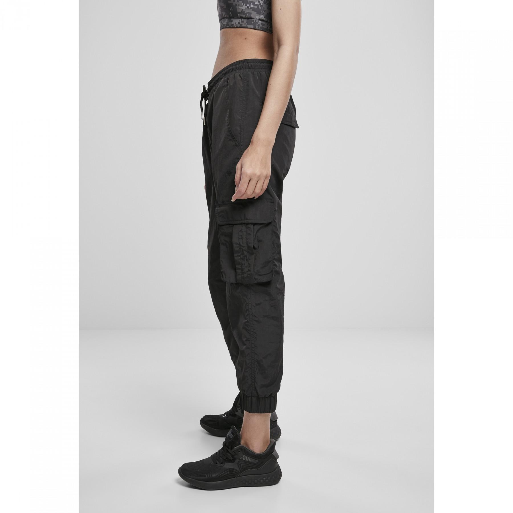 Spodnie damskie Urban Classics high waist crinkle nylon cargo