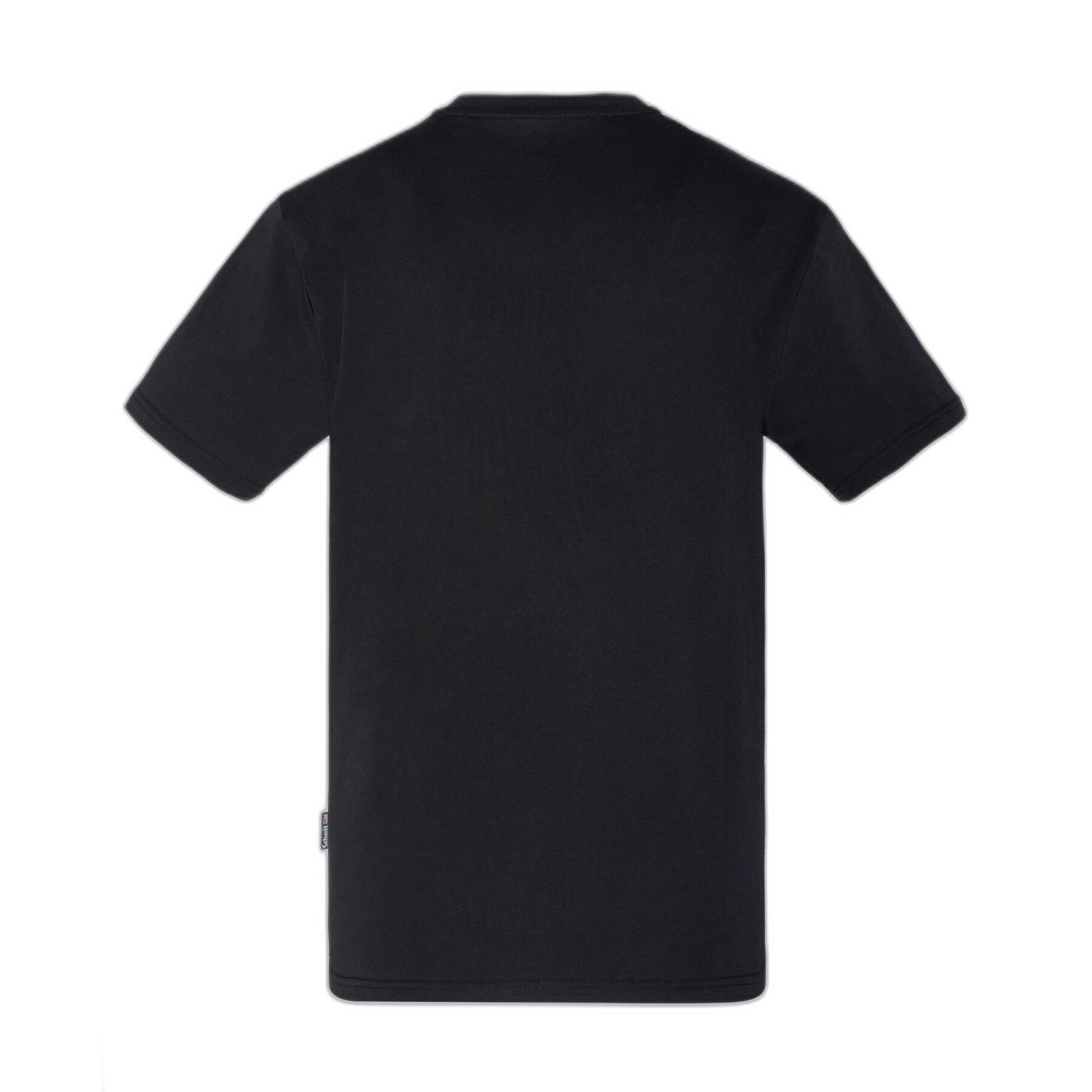 T-shirt v-neck z małym logo Schott casual