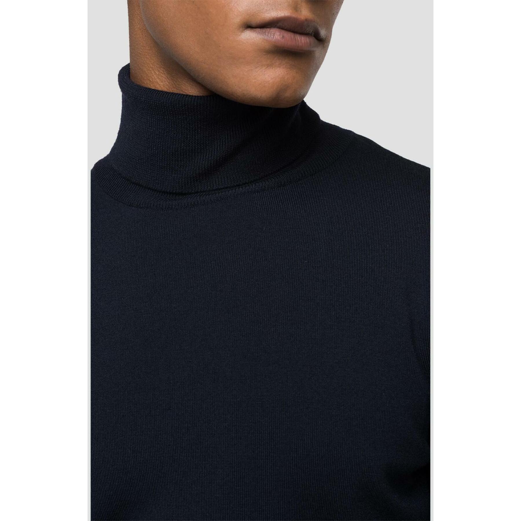 Sweter z wysokim dekoltem z merynosów Replay Hyperflex