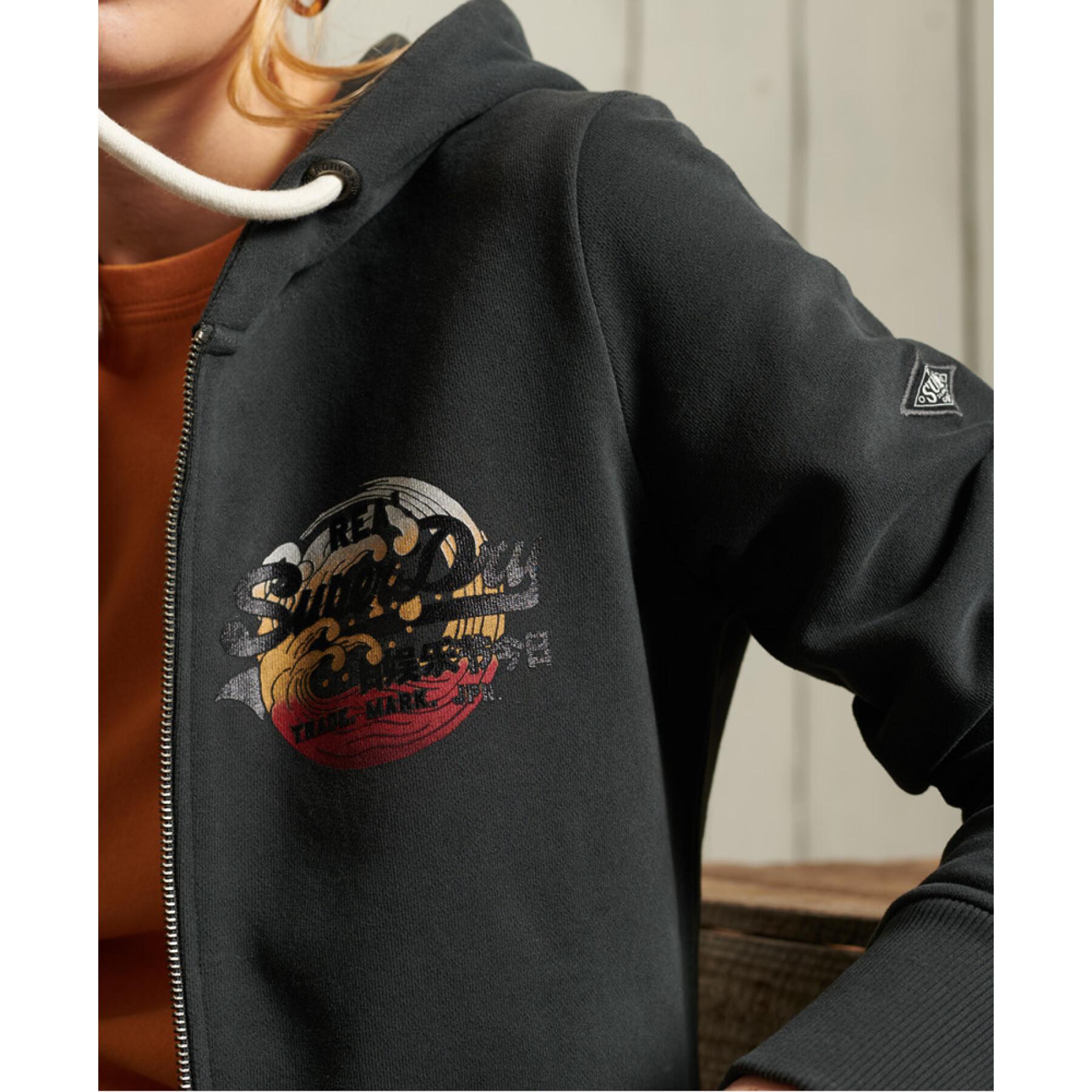 Damska bluza z kapturem zapinana na zamek Superdry Vintage Logo