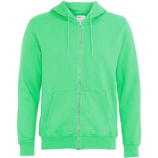 Bluza z kapturem i zamkiem błyskawicznym Colorful Standard Classic Organic spring green