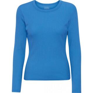 Damska koszulka z długim rękawem w prążki Colorful Standard Organic pacific blue