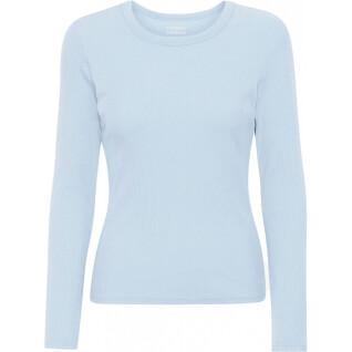 Damska koszulka z długim rękawem w prążki Colorful Standard Organic polar blue