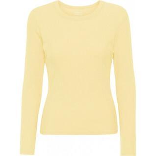 Damska koszulka z długim rękawem w prążki Colorful Standard Organic soft yellow