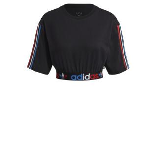 Koszulka damska adidas Originals Adicolor Primeblue Tricolor Cropped