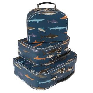 Zestaw 3 walizek dziecięcych Rex London Sharks