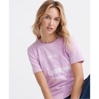 Damska koszulka konturowa z bawełny organicznej Superdry Premium Goods Label