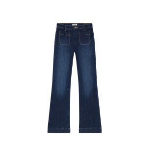 Rozkloszowane jeansy damskie w ciemnym kolorze Wrangler