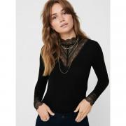 Top kobiet Only Tilde manches longues col montant lace