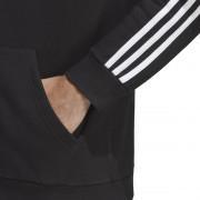 Bluza z kapturem adidas 3 paski czarne
