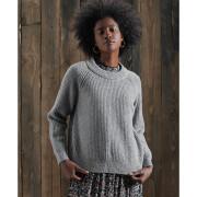 Damski tweedowy sweter z dekoltem w szpic Superdry Freya